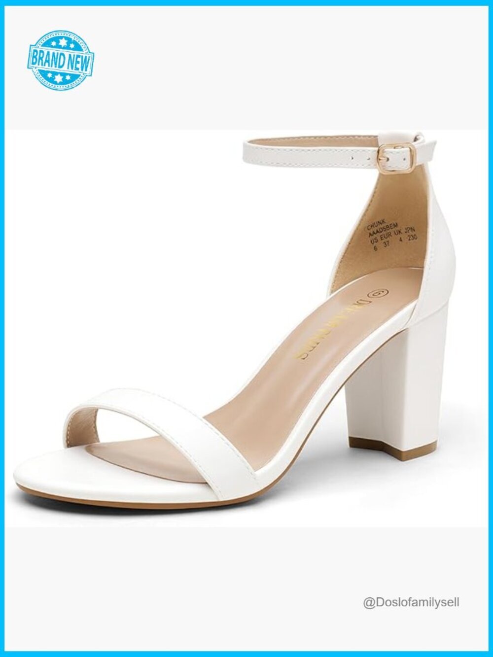 Chunky Low Heel Pump Sandals Classic Versatile Ankle Strap Block Heel Comfort